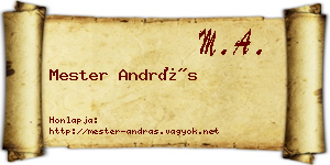 Mester András névjegykártya